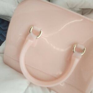 Furla Candy Bag Handbag Rubber Pink Italy